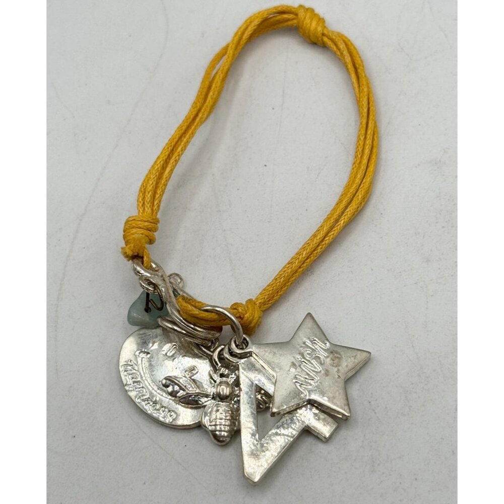 Vintage yellow thread charm bracelet